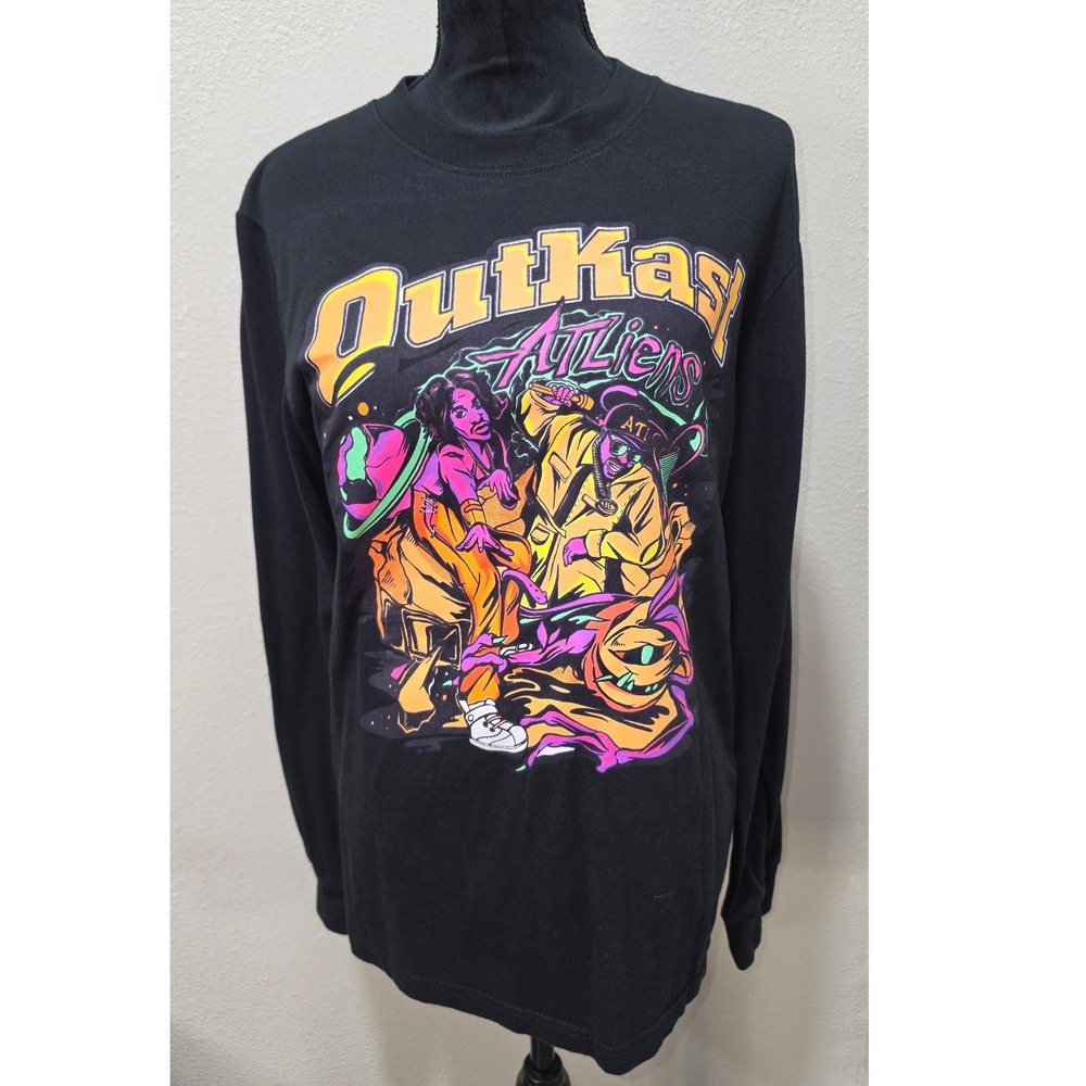 OutKast ATLiens Graphic Long Sleeve Shirt Black Mens Size M Tee